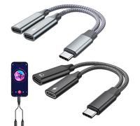 USB C Splitter 2 Port,2PCS USBC Splitter 2 Port,USB C Splitter,Male to Dual Type C Female Cable Charger Adapter Y Splitters Cable for Charging, Type C Double Adapter,for Xbox One,PS5,Laptop