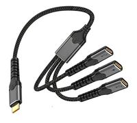 USB C Splitter, 3-in-1 USB C Multi Adapter with 60W PD Fast Charging & Data Transfer, USBC Splitter OTG Cable for MacBook, PC, Mac, Flash Drive, Keyboard, Mouse, Printer, Pixel, Laptop
