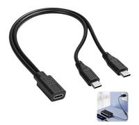 USB C Splitter Charge Cable 3A 15W Type C Female to 2 Dual USB C Male Y splitter Compatible with Samsung Galaxy, iPad Pro, iPhone 15 Series, Xiaomi, Huawei Only for Charging