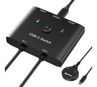 USB C Switch,USB C Switcher 2 Computers,Type C KVM Switch 8K@60Hz 4K@120Hz Video/10Gbps Data Transfer/100W Charging,Compatible with Thunderbolt Device,USB-C Cables Included