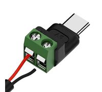 USB C Terminal Block Adapter - Male 2 Pin Screw Connector, Solderless Type C Plug For DIY Wiring Repair | Power Charging Converter For Phones Tablets Cameras Electronics Improves Efficiency By Enablin