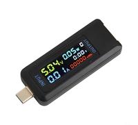 USB C Tester Digital Multimeter Voltage Current Power Meter for pd QC Fast Charging Detector for iPhone for macbook Laptop for charger Cable Capacity Test 4.5-36V 0-5A Black(B)
