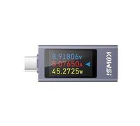 USB C Tester Power Meter 4-30V 0-12A, Voltage and Current Tester Meter, USB Capacity, Temperature, Working Time Ammeter Voltmeter Power Bank Charger Detector (USB C Tester)