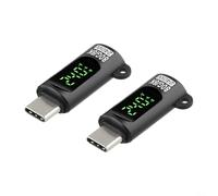 USB-C Tester with LED Digital Display, 2-Pack, 240W Power Monitoring, USB4-Compatible, High-Speed 40Gbps Data Transfer, for Tech Professionals and Engineers