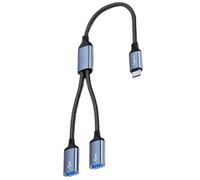 USB C To 2/3 Port Adapter Plug And Play Charging Data Sync For Phones Laptops OTG Enable For External Storage Devices Splitter For Disk Printer