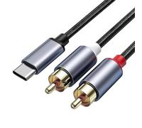 USB C to 2 RCA Audio Cable 1M Phono to USB Type C Gold-Plated Audio Cable Y Splitter DAC Hi-Fi Sound for iPhone15 Xiaomi LG Huawei Samsung Phone Pixel Tablet Amplifier Speaker Turntable Car Stereo