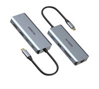 USB C to 2HDMI+USB C3.0+USB A3.0+USBA2.0+SD/TF+RJ45+PD