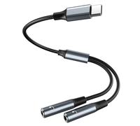 USB C to 3.5 mm Audio Adapter, 2-in-1 Headphone Jack Splitter, Apple MFi Certified Headphone Splitter, Compatible with iPhone 17/16/15 Pro Max Plus, Samsung S22/S21, MacBook Pro/Air, iPad Pro