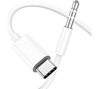 USB C to 3.5mm Audio Aux Jack Cable for i-Phone 16, Type C to Aux 3.5mm Headphone Jack Car Speaker Stereo Cord for i-Phone 16/15, Sam-sung S20 S20 Ultra and More (White)