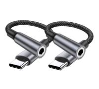 USB C to 3.5mm Aux Adapter 2 Pack, Nylon Braided Headphone Jack to USB C Cord, Hi-Fi Sound, Plug and Play, for iPhone 17/16/15, Samsung, iPad, MacBook, Huawei, Xiaomi, for Car/Gaming/Office