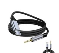 USB-C to 3.5mm DAC Audio Cable, 1m Braided, 24bit/96kHz Hi-Fi Decoder, Compatible with iPhone 15, Samsung S24