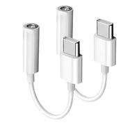 USB C to 3.5mm Female Headphone Jack Adapter for iPhone 17, 2 Pack Type C to Aux Audio Dongle Adapter Cable Cord for iPhone 17/Air/17 Pro/17 Pro Max/16/16 Plus/16 Pro/16 Pro Max/15/15 Pro/15 Pro Max