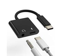 USB-C to 3.5mm Headphone Adapter 2way DAC Jack Type C AUX Splitter Charging Audio Cord Dongle Accessories Compatible for Samsung Galaxy S22 S21 S20 FE Ultra Note10 S9 IPad Pro Air 4 2021 S10 LG Huawei