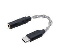 USB C to 3.5mm Headphone Adapter with 32-Bit DAC-Chip, High Fidelity Digital Audio Converter Cable, Aux Cord for Android for iOS Devices, Portable Dongle for Music and Calls(Black)