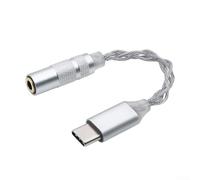 USB C to 3.5mm Headphone Adapter with 32-Bit DAC-Chip, High Fidelity Digital Audio Converter Cable, Aux Cord for Android for iOS Devices, Portable Dongle for Music and Calls(Silver)