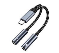 USB-C to 3.5mm Headphone and Microphone Splitter - 16 Bit Type-C to Dual 3.5mm