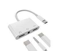 USB-C to 3.5mm Headphone Audio Adapter 3 in 1 DAC Dual Type C Jack Aux Charger Splitter Dongle compatible for Samsung Galaxy LG Google Pixel Apple iPhone15 Pro Max Plus iPad 10、Air4/5、Mini6、Pro 12.9