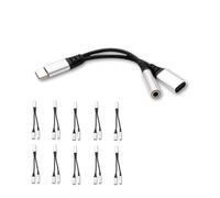 USB-C to 3.5mm Headphone Jack & Charger Splitter - 2-in-1 Audio and Charging Adapter - 13.5cm Cable - USB Type-C Aux Dongle for Dell XPS 13 / XPS 15, for HP Spectre x360 / Envy SILVER (10 Pack)