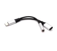 USB-C to 3.5mm Headphone Jack & Charger Splitter - 2-in-1 Audio and Charging Adapter - 13.5cm Cable - USB Type-C Aux Dongle for Dell XPS 13 / XPS 15, for HP Spectre x360 / Envy SILVER