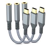 USB-C to 3.5mm headphone jack, Type-C to 3.5mm headphone AUX digital audio adapter, compatible with iPhone 16/15 Pro/Pro Max, Samsung Galaxy, iPad Pro, Xiaomi and other Type-C devices (3PCS)