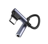 USB C to 3.5mm Jack 90 Degree,Type C to 3.5mm Headphone Aux Digital Audio Earphone Adaptor,Aux to USB C Earphone Adapter for Samsung Galaxy Pixel, iPad Pro, HUAWEI, Xiaomi (Purple)