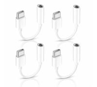 USB C to 3.5mm Jack Adapter 4 Pack, Type C to 3.5mm Headphone Aux Adapter, USB C Audio Dongle DAC HiFi Stereo Converter for Headphones, Earphones, Speakers, Car Stereo Compatible with USB C Devices