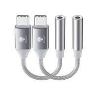 USB C to 3.5mm Jack Adapter,Stouchi USB C Headphone Audio Jack Adapter Type C to 3.5mm Hi-Fi DAC Compatible for Samsung Galaxy S23/S22/S21,Pad Air Pad Pro 2022,Note20,Pixel 7,Pad mini 6-Silver 2 Pack