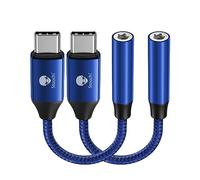 USB C to 3.5mm Jack Adapter,Stouchi USB C Headphone Audio Jack Adapter Type C to 3.5mm Hi-Fi DAC Compatible for Samsung Galaxy S23/S22/S21,Pad Air 4 Pad Pro 2022,Note20,Pixel 7,Pad mini 6-Blue,2 Pack
