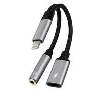 USB C to 3.5mm Jack and Charger Adapter, 2 in 1 Type C to Aux and Charger Splitter with PD 60W Fast Charging, 3.5mm Aux Headphone Dongle for iPhone 16/15 Pro, iPad Pro, Huawei, Samsung, Google Pixel