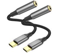 USB C to 3.5mm Jack Audio Adapter, 2 Pack USB Type C to Headphone Adapter Jack HiFi DAC Chip Aux to USB C Adapter Compatible with iPhone 16 15 Samsung Galaxy S22 S21 S20, iPad Pro