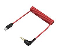 USB C to 3.5mm TRS Microphone Adapter Mic Cable Compatible with Rode Wireless GO 2/ME/Pro, Hollyland Lark M1/M2/150/MAX/MAX Duo DAC Wireless Microphone, Coiled Cable for Android, iPhone 15/16/17