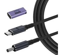 USB C to 4.5mm Smart Tip Laptop Charging Cable Adapter for Dell 19.5v 2.31a 45w 3.34a 65w 4.62a 90w 6.67a 130w max Nylon Braided 1.8m