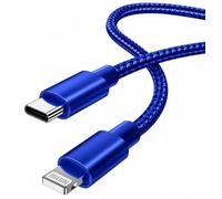 USB-C to 8-Pin Charging Cable, Fast Charge & Data Sync, Double Braided Nylon Charger Cord, Compatible with Apple MagSafe Duo Charger, Blue, 1m (3.3 ft) Charging Cable