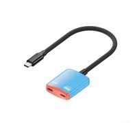 USB C to AR Glasses Interface Adapter Supporting 8K60Hz Resolution and Backward Compatible 100W PD Charging (Red+Blue)