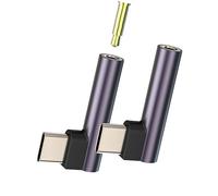 USB C to Aux 3.5mm Headphone Jack Adapter (2Pack)Audio Charger Adaptor for iPhone15 16 Pro for Apple iPad compatible for Samsung DAC Cable Type C Splitter Car Earphone Converter Microphone Dongle Cord