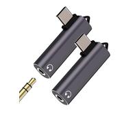 USB C to Aux 3.5mm Headphone Jack Adapter (2Pack)DAC Type C Audio Charger Adaptor for iPhone15 16 Pro for Apple iPad compatible for Samsung Splitter Car Earphone Converter Cable Microphone Dongle Cord