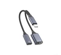 USB C to Aux Cable Dongle Connector for iPhone 16 Pro Max for Galaxy Tab for MacBook for Android for hi-Fi Music Play Grey(Gray)