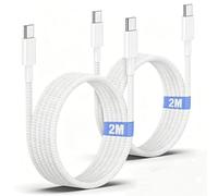 USB C to C Charger Cable 2M, 60W Braided Long Apple USB C Fast Charging Cable 6ft for iPhone 17/17 Pro/16/16 Pro Max/15 Pro/15 Pro Max, MacBook, iPad Pro 5/4th/Air/Mini/6Gen/Samsung