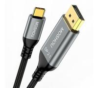 USB C to DisplayPort Cable 2.1 (16K@30Hz, 8K@60Hz/120Hz, 4K@240Hz), 1080P@360Hz, USB Type C Thunderbolt 4/3 to DisplayPort Cable, for Iphone 15/15 pro, MacBook Air/Pro, iPad Pro, iMac, XPS, etc (1m)