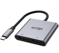 USB C to Dual DisplayPort(DP) Adapter Splitter 8K, Dual Monitor Adapter for Dell HP Surface Laptops,Type C to 2 DP Hub Dongle 8K@30hz/ 4K@144HZ
