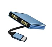 USB C to Dual DisplayPort Splitter Adapter 4K@60Hz, Dual Monitor Adapter for Extended Display with 2 DisplayPort/USB3.0/100W PD Fast Charging, Compatible with MacBook/HP/Dell/Lenovo
