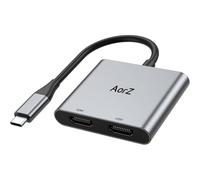 USB C to Dual HDMI Adapter 4K @60hz,AorZ Type C to HDMI Converter for MacBook Pro Air 2020/2019/2018,LenovoYoga 920/Thinkpad T480,Dell XPS 13/15/17,etc