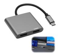 USB C to Dual HDMI Adapter 4K@60Hz Type C to HDMI Adapter Dual Monitor Support HDMI Splitter Extended Display for Thunderbolt 3, USB C 3.1/3.0 Laptop/HP/Dell/Surface/Lenovo/Thinkpad/MacBook
