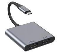 USB C to Dual HDMI Adapter, USB C Hub Multi Monitor Adapter Type C to HDMI Splitter Extended Display for MacBook Pro, Dell XPS, Laptop, Samsung Galaxy S24 S23 and More USB C Devices