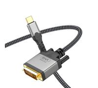 USB-C to DVI Cable - 4K@30Hz Thunderbolt to DVI Cable,USB Type-C to DVI Female, Support 2017-2020 MacBook Pro, Surface Book 2, Dell XPS 13, Galaxy S10 (Weaving - 1.8M)