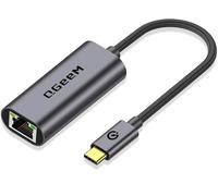 USB C to Ethernet Adapter, QGeeM Gigabit Ethernet to USB Type C, Thunderbolt 3/4 to RJ45 LAN Network Adapter Compatible for iPhone 15 Pro/max, MacBook Pro/Air, iPad Pro, Dell XPS etc-Classic Gray