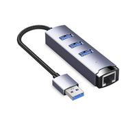 USB C to Ethernet Adapter USB 3.0 Hub RJ45 1000Mbps Ethernet Port Wide Compatibility for Seamless Internet Connection