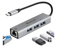 USB c to ethernet Adapter，USB c hub with ethernet，1GB ethernet to USB c with 3 * 3.0 HUB,Gigabit Ethernet to USB C Adapter for Laptop, MacBook Pro, iPad Pro,Mobile Phone,and More Type C Port Devices