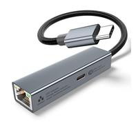 USB C to Ethernet Adapter with 60W Charging Port, RJ45 to USB C 1Gbps Type-C Gigabit Ethernet LAN Network Adapter Power Delivery PD for Laptop, MacBook Pro/Air, Dell XPS, Chromebook, Surface Book