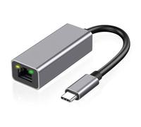 USB-C to Gigabit Ethernet Adapter - Aluminum, USB 3.1 Type-C to RJ45, 10/100/1000 Mbps, Plug and Play, Compact Portable Design, Grey (2 PACK)
